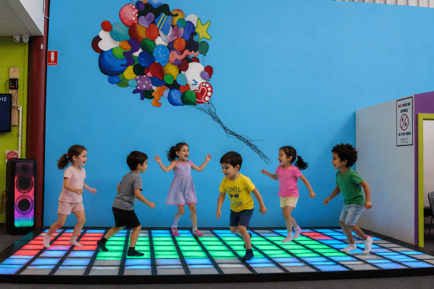 Interactive dance floor for kids parties Adelaide at Imagination Kidz